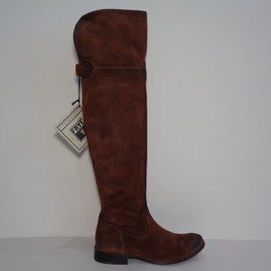 Frye Size 7 M SHIRLEY Brown Leather Over The Knee Riding Boots New Womens Shoes